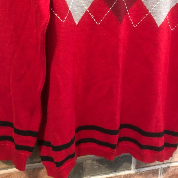 IZOD Sweater Men's Argyle Diamond Red Sz L - Picture 4 of 7